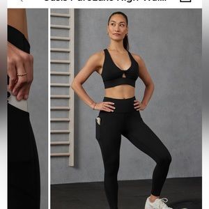 Fabletics oasis pure luxe high-waisted black leggings large